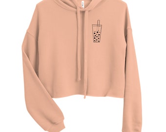 Boba Hoodie, Boba Apparel, Esthetician, Lash Artist Hoodie, Bubble Tea, Crop Hoodie