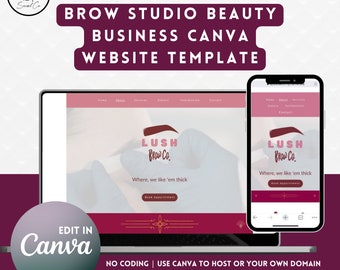 Esthetician Website, Canva Template, Link in Bio, Lash Artist Canva, Salon Website, Stylist Website Template