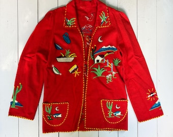 Vintage 1950s Mexican Embroidered Souvenir Jacket / True Vintage Vintage 1950s Mexican Embroidered Souvenir Jacket / True Vintage