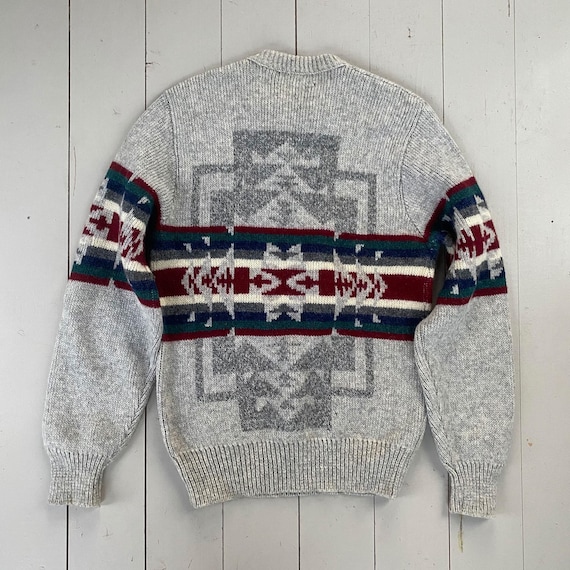 トップス Pendleton Native Pattern Virgin Wool XL 70s Vintage Pendleton Wool Sweater, Native American Chief Joseph
