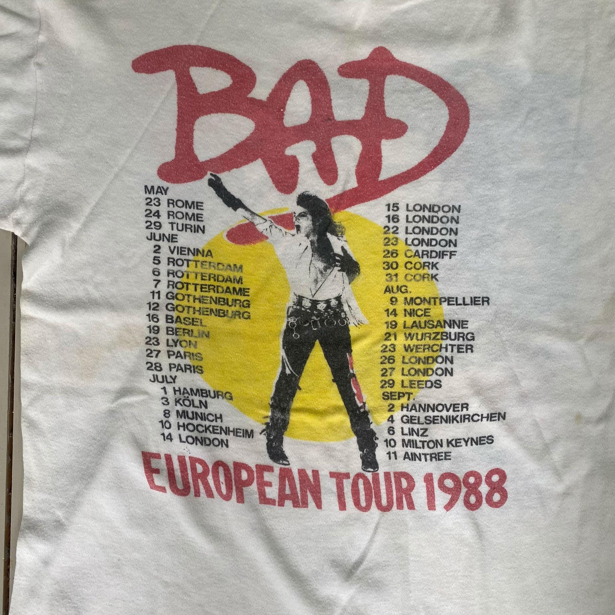 マイケル・ジャクソン BAD 1988ツアーTシャツ USA製 バンドT 1988