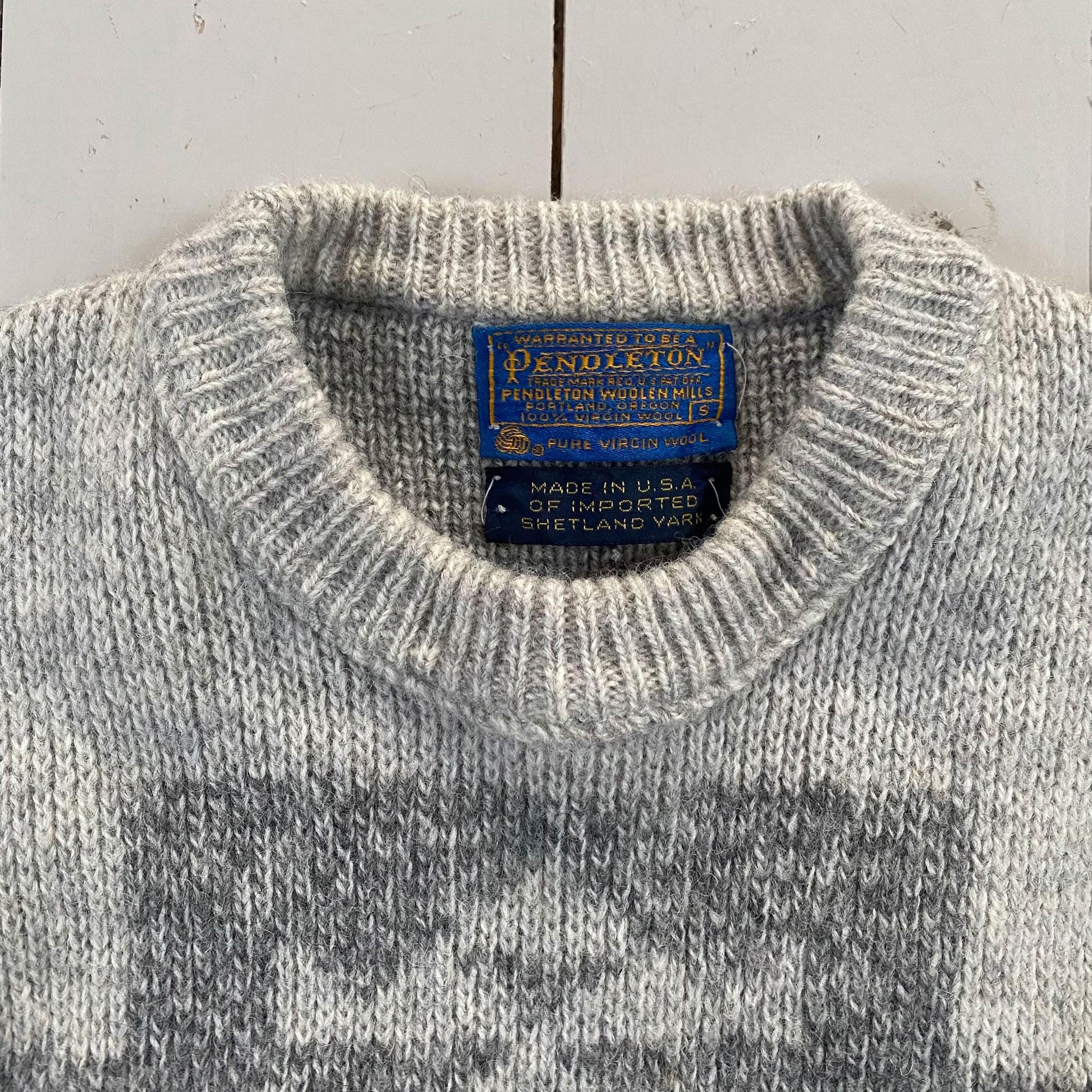 70s Vintage Pendleton Wool Sweater, Native American Chief Joseph