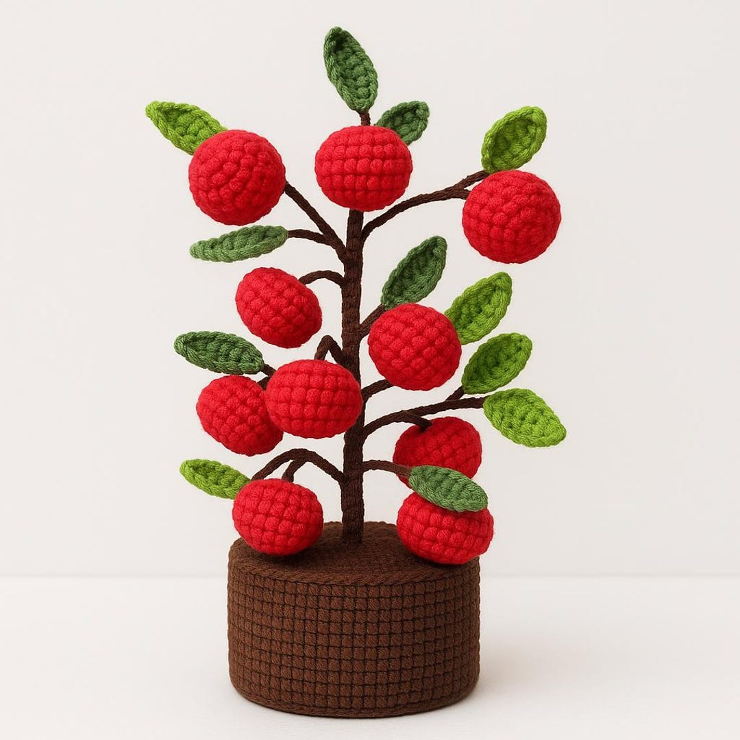 Handmade Crochet Apple Tree Decor: Whimsical Yarn Plant - Etsy Canada