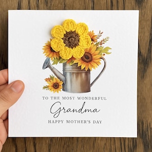 Grand-mère, carte souvenir nounou faite main, cadeau de fête des mères personnalisé pour grand-mère