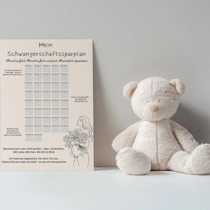 Baby Savings Plan Euro Completed + Blank Version to Fill Out, Printable PDF, Checklist for Baby&#39;s First Equipment for the First Days, German
