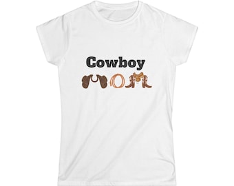 Cowboy Mom Softstyle Tee: Western Graphic T-Shirt