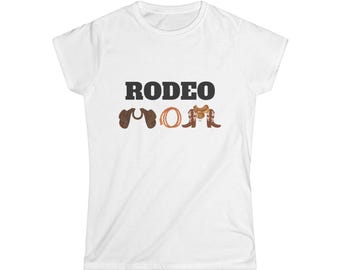Rodeo Mom Softstyle Tee, Cowgirl Shirt, Western Apparel, Gift for Rodeo Lover
