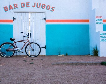 Bar de Jugos - Marfa, Texas  - Fine Art Bicycle Photograph, Print