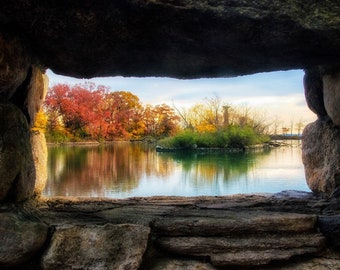 A Window to Autumn - Tod's Point, Old Greenwich, CT  - Fine Art Photograph, Print