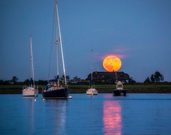 Harvest Moon  - Tod's Point, Greenwich, CT  - Fine Art Photograph, Print