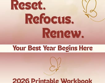 2026 New Year Reset Workbook | Reflection, Intentions (Printable)