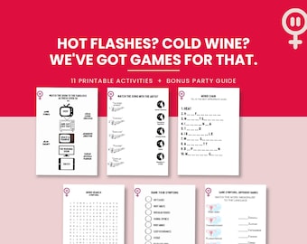 Menopause Gift Bundle | Self-Care Puzzles, Games & Party Kit | Perimenopause Printable Wellness Toolkit Instant Download