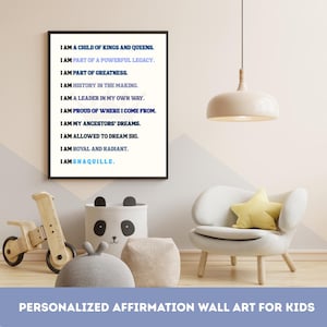 Personalized Affirmation Art for Black Children: Empowering Nursery Decor (Digital Download)
