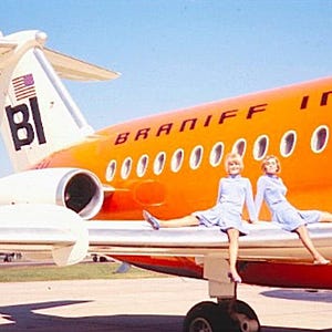 Cartaz Braniff International Pucci Hostesses com BAC One-11