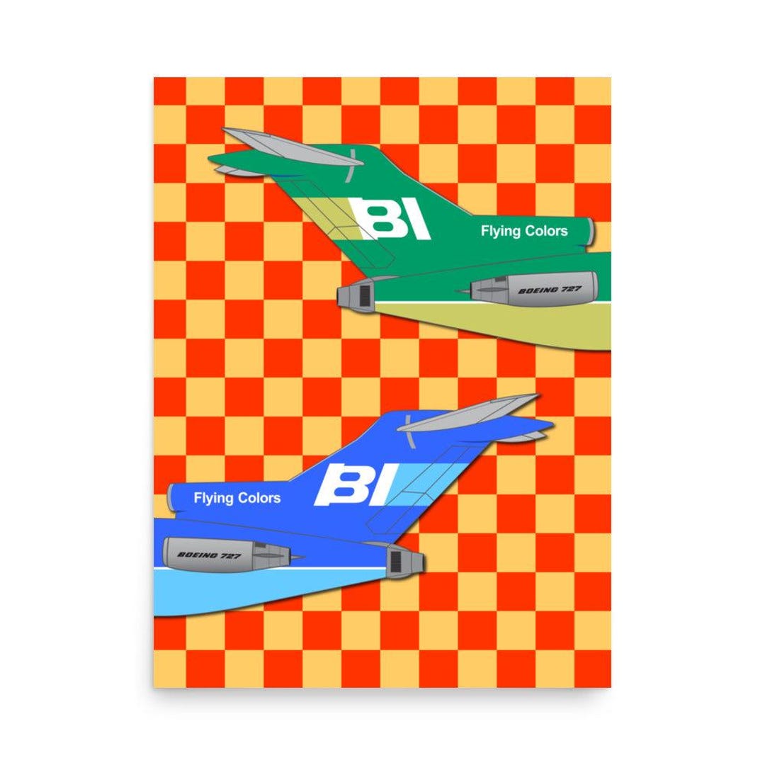 Poster Braniff Boeing 727 Flying Colors 1971 Two Tone Tails - Etsy
