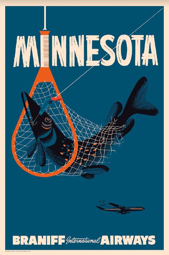 Minnesota, Braniff International Airways, 1960s [fish in the Net