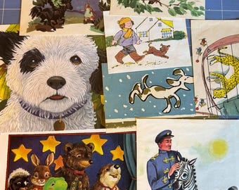 Animal theme ephemera cutouts, Old paper illustrations, Collage kit. Themed junk journal lot, critters scraps