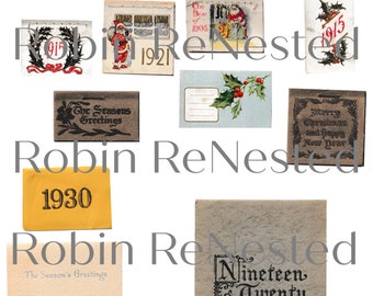Vintage Christmas Calendars, Lot of Holiday Ephemera for Junk Journals, Mixed Media, Scrapbooking