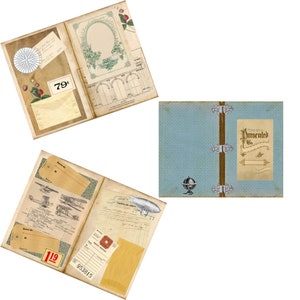 Travel Journal Printable Kit, Cover and Pages, Digital Travelers Notebook, Diy Destination Scrapbook image 2