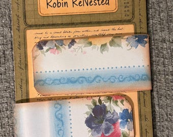 Magnetic bookmarks, Two book marks, Set of book accessories, Junk journal embellishment, Reclaimed wallpaper, Vintage floral paper