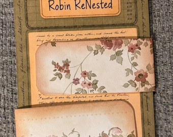 Vintage style Floral Magnetic Bookmarks, Reclaimed Wallpaper, Junk Journal Embellishment, Book Mark
