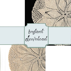 Printable Doily Scan, Instant Download Needlework, Junk Journal Page, Planner Embellishment