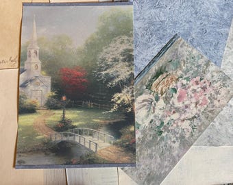 Vintage Wallpaper samples, Religious Church, Floral Junk journaling supplies, Variety decorative paper, wall paper lot, Vinyl, Journal pack