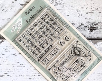 Vintage Telephone Clear Stamp Set - Switchboard Exclusive Art Set - Paper Crafts - Hand Drawn Design