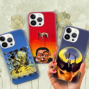 Salvador Dali Phone Case Abstract Surrealist Cover for iPhone 16 Pro 15 Plus 14 13 12 11 XS XR / Samsung S24 S23 A55 A16 / Pixel 9 Pro 8 7 6