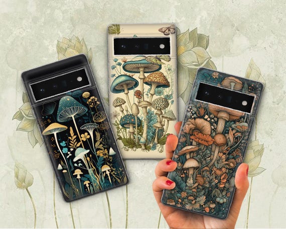 Magic Mushroom Phone Case Vintage Cottagecore Cover for Pixel 9 9 Pro XL 8 8A 8Pro 7 7A 7Pro 6 6A 6 Pro 5 5A 4 4A 3 iPhone 16 15 14 13 12 11