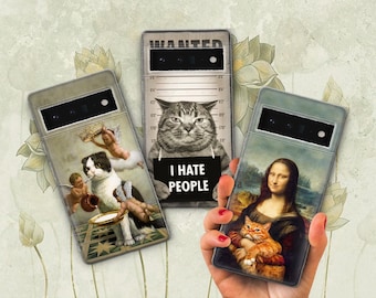 Adorable Funny Cat Phone Case Cat Lover Coverr for Pixel 9 9 Pro XL 8 8A 8Pro 7 7A 7Pro 6 6A 6 Pro 5 5A 4 4A 3 iPhone 16 15 14 13 12 11
