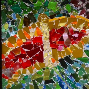 Abstract Butterfly Mosaic Glass Window Panel, Mosaic Glass Art Panel, Mosaic Art Glass, Mosaic Glass, Mosaic Panel, Glass on Glass Mosaic