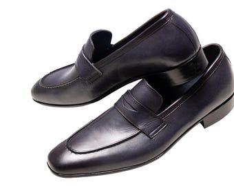 Handmade Dark Brown Leather Moccasins: Goodyear Welted Formal Loafers For Men