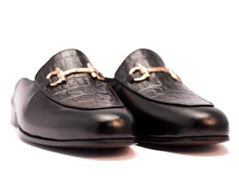 Handmade Leather Loafer Moccasins: Black Dress Slip On Shoes For Men Personalised Gift