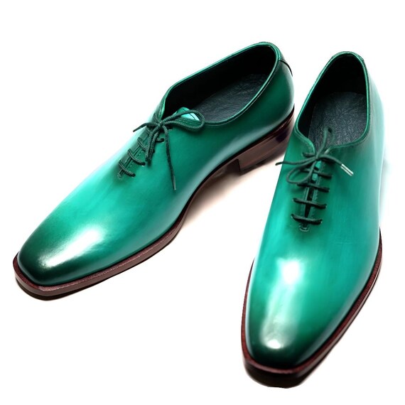 sea green dress shoes Green Velvet DressShoes​ ​| Amali Throne main image 1