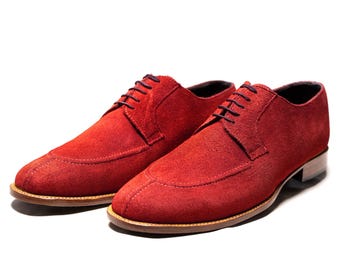 Handmade Suede Leather Derby Shoes: Classic Lace-Up Dress Footwear For Men