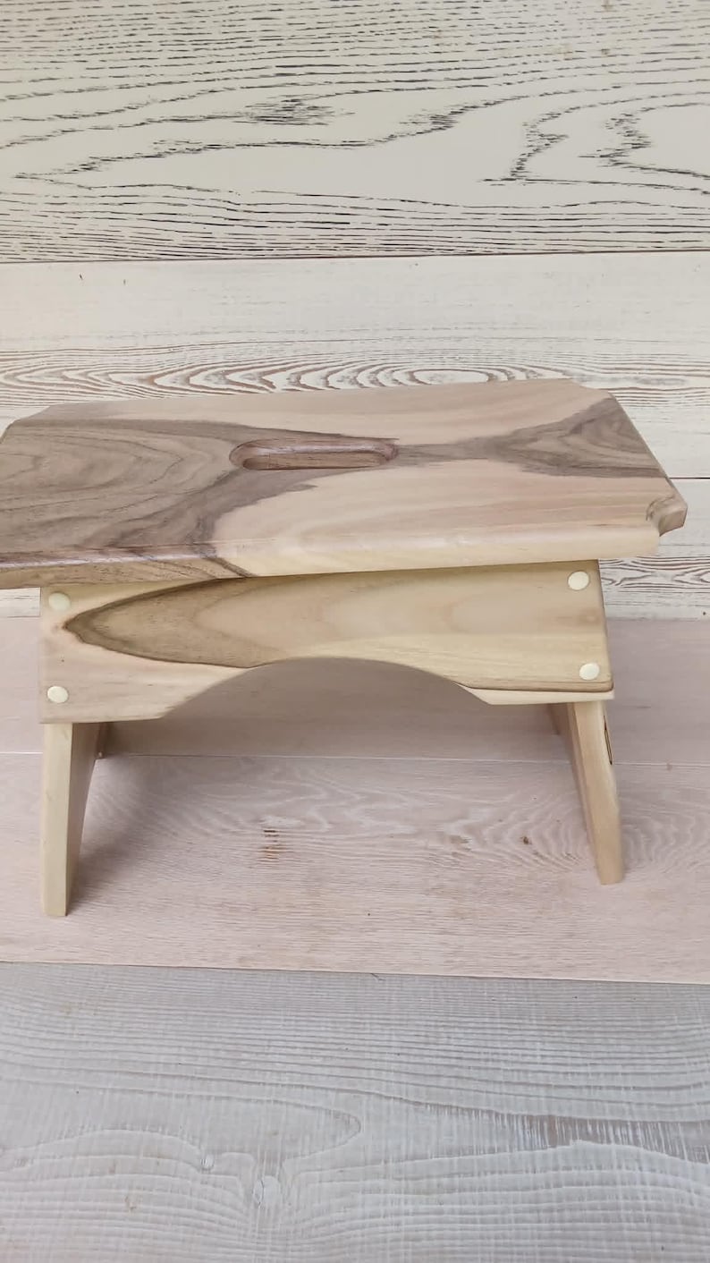Handmade Walnut Milking Stool: Rustic Garden Step Stool image 15