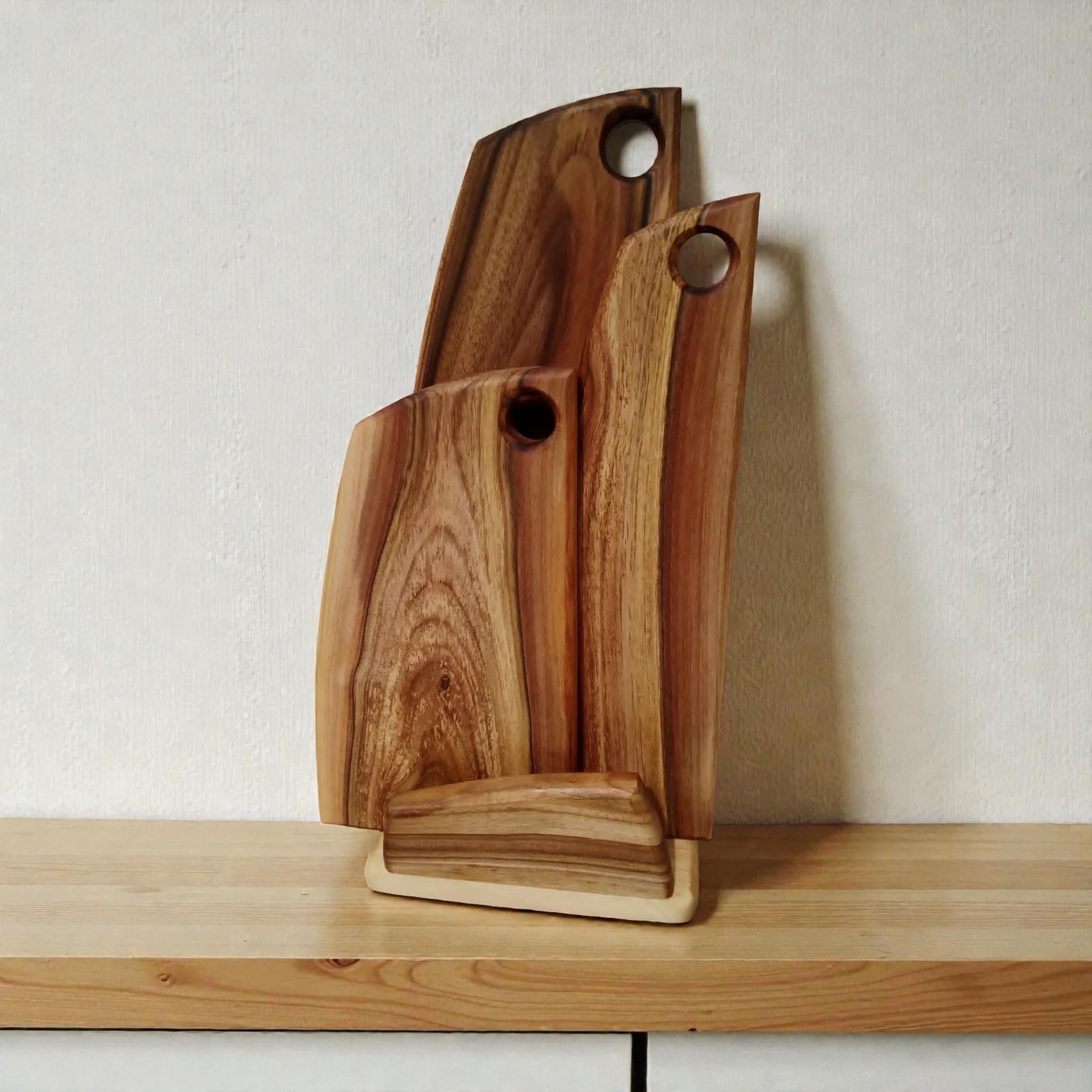 Sets Walnut Wood Chopping Board: Handmade Wooden Cutting Board, Rustic Serving Platter — image 5