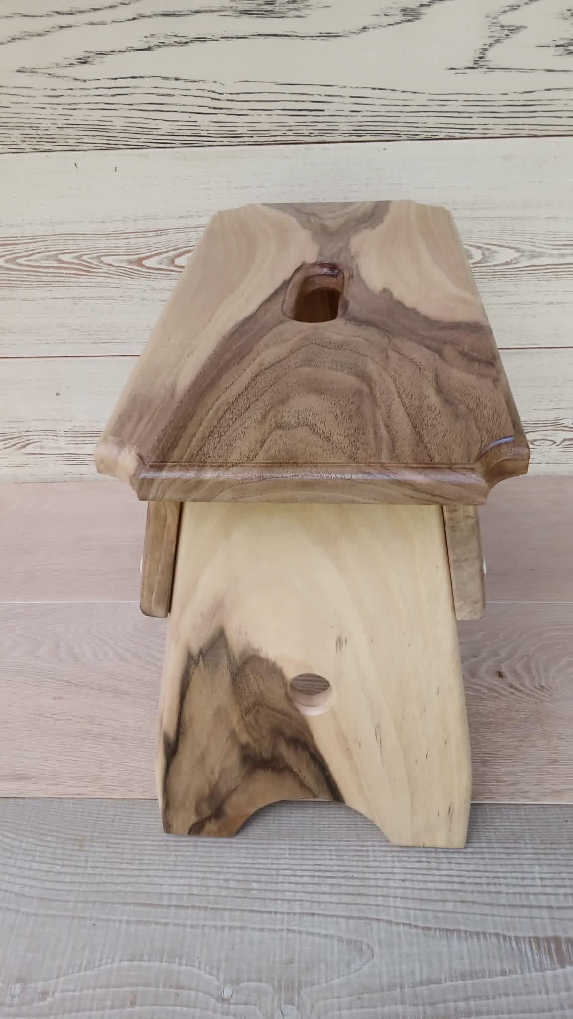 Handmade Walnut Milking Stool: Rustic Step Stool Plant Stand — image 6