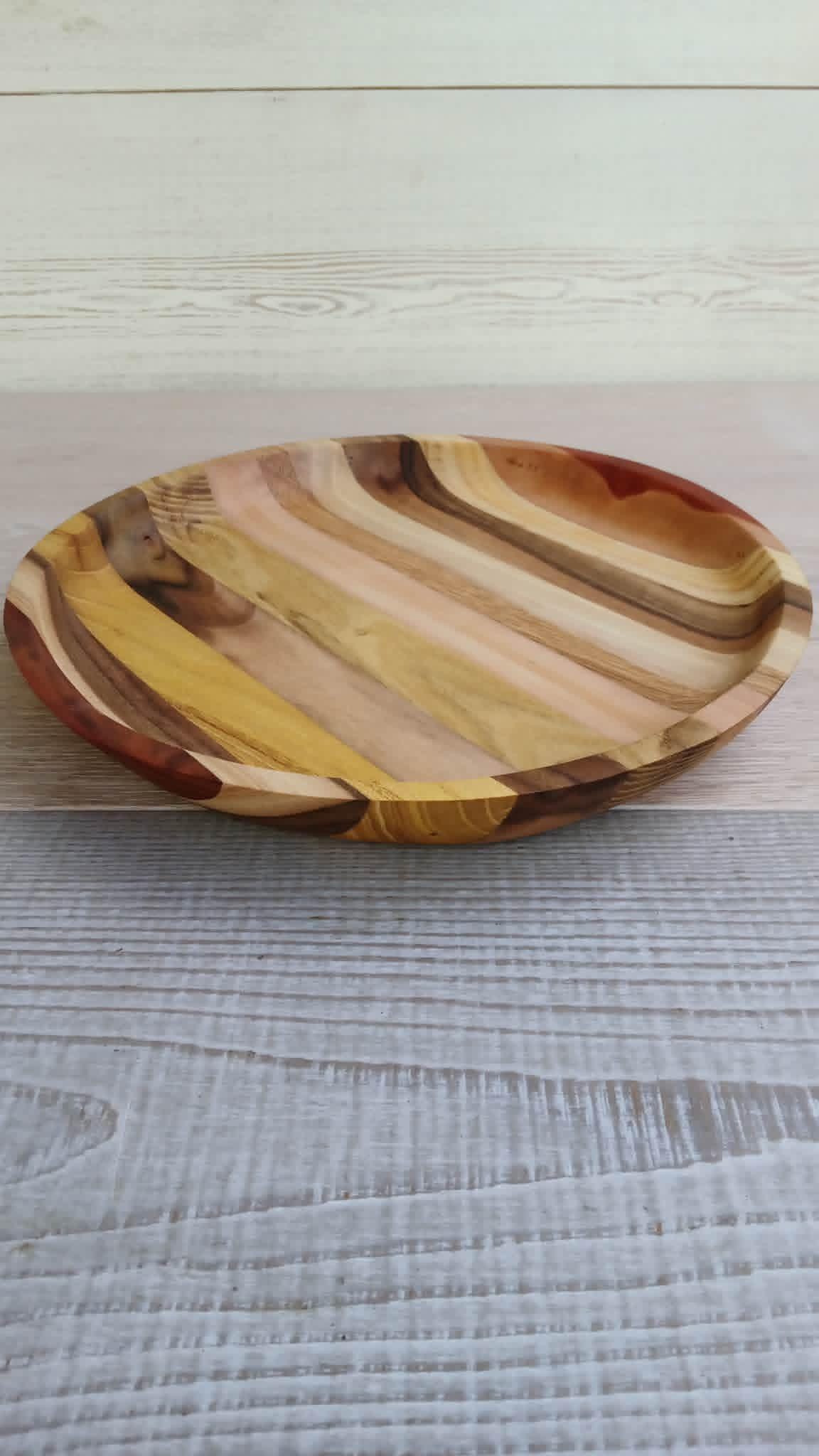 Handmade Wood Plates: Round Serving Bowl, Rustic Decor — image 3