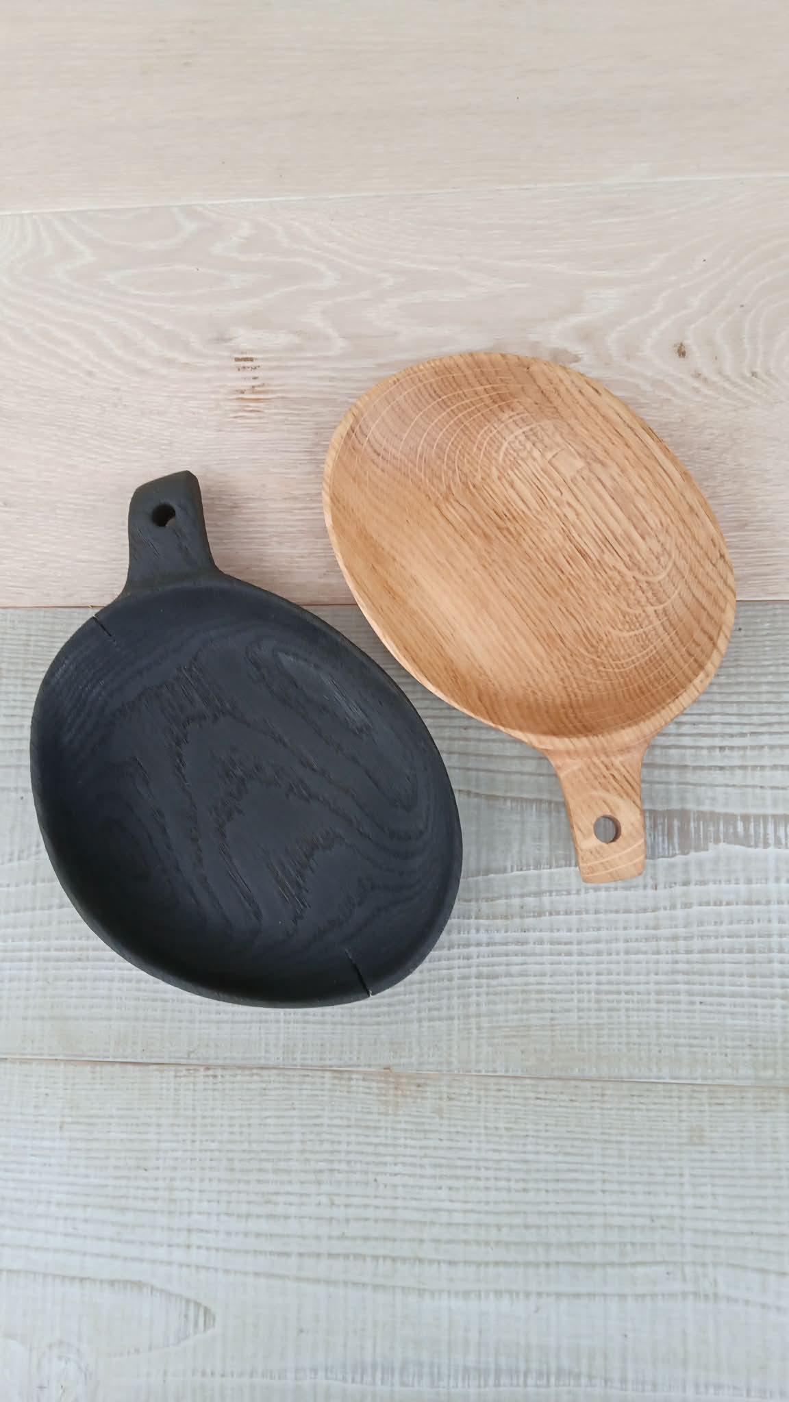 Handmade Rustic Oak Set Walnut Bowls: Unique Wooden Serving Platter, Salad Fruit Bowl — image 3