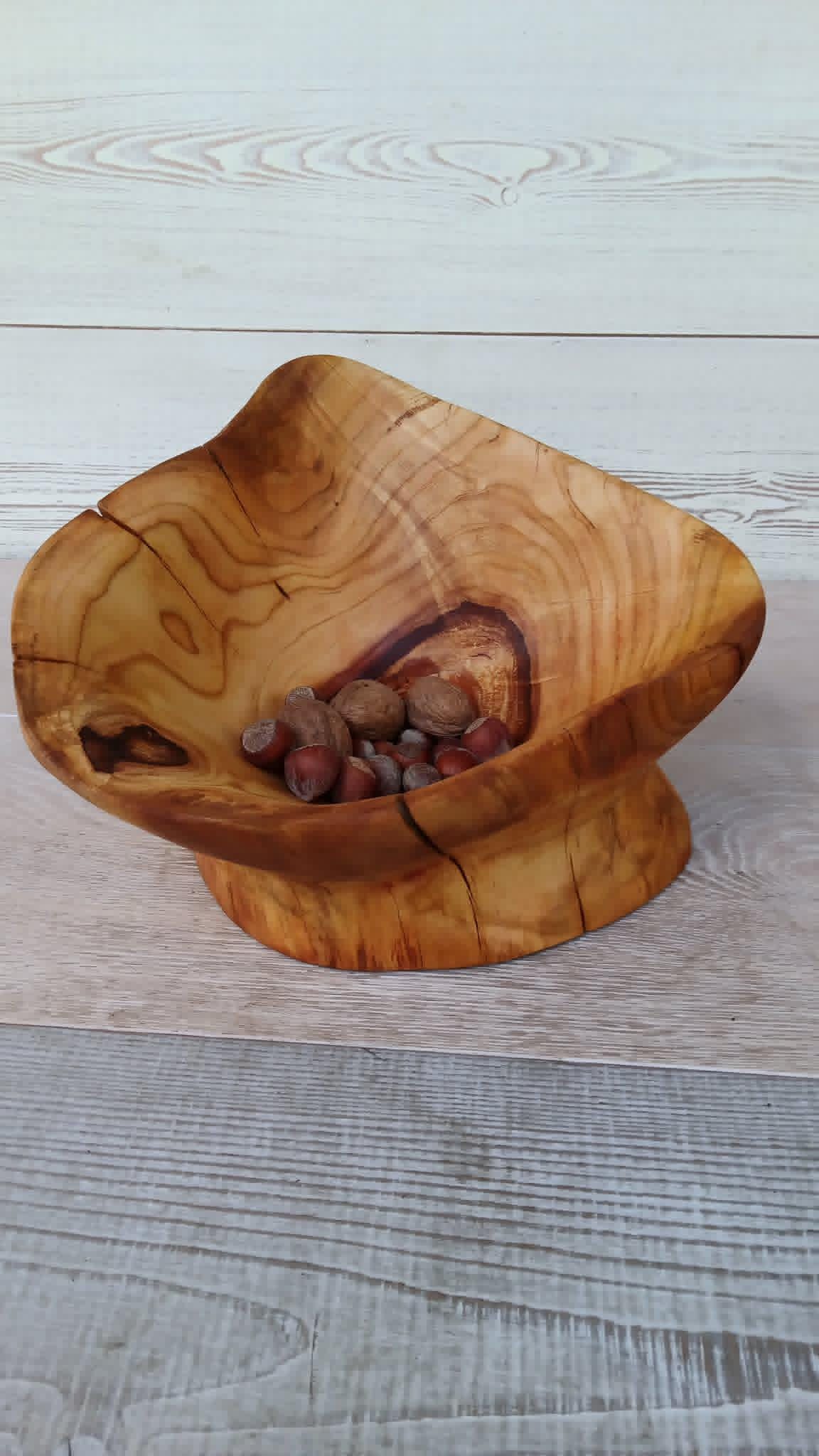 Hand Carved American Maple Root Burl Wooden Bowl: Rustic Serving Platter — image 6