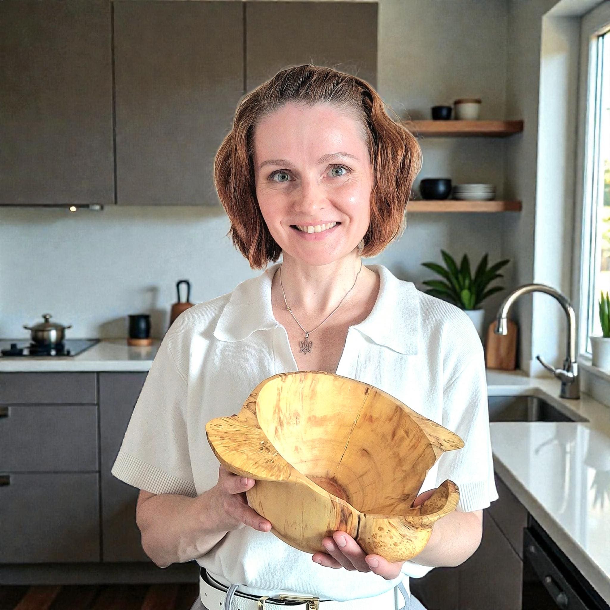 Handmade Burl Maple Wood Bowl: Rustic Farmhouse Decor — image 3