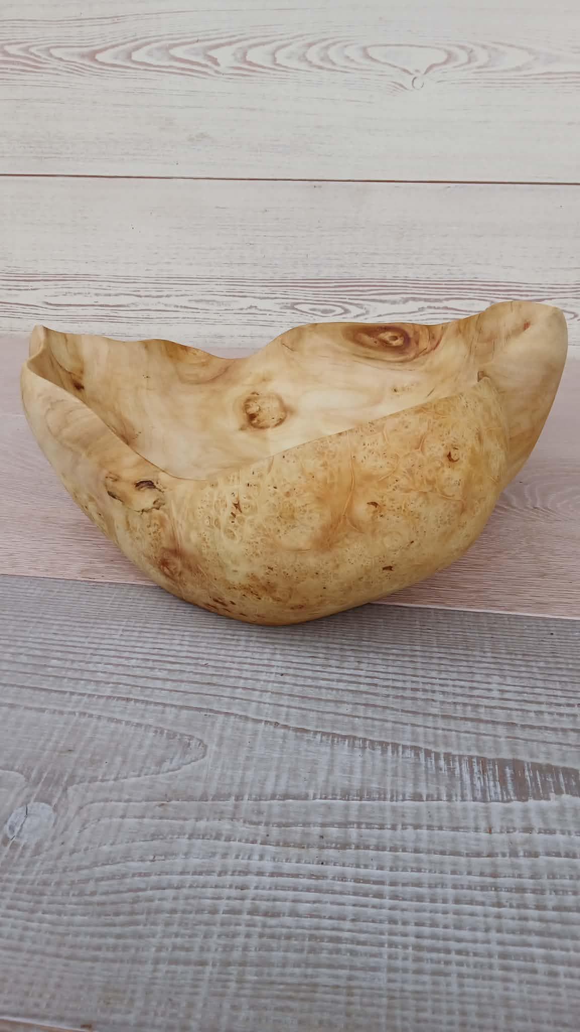 Hand-Carved American Maple Burl Wood Bowls, Rustic Wooden Bowl