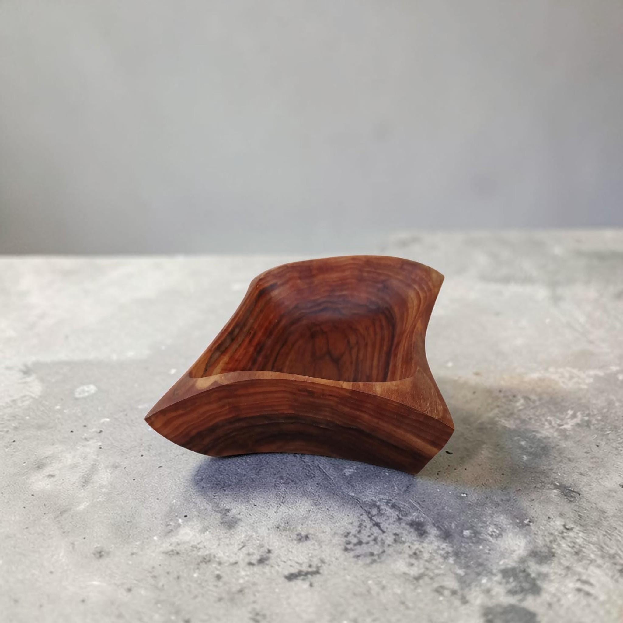 Wooden Bowls, Trinket Dish, Handmade Pear and Olive Wood Bowl — image 7