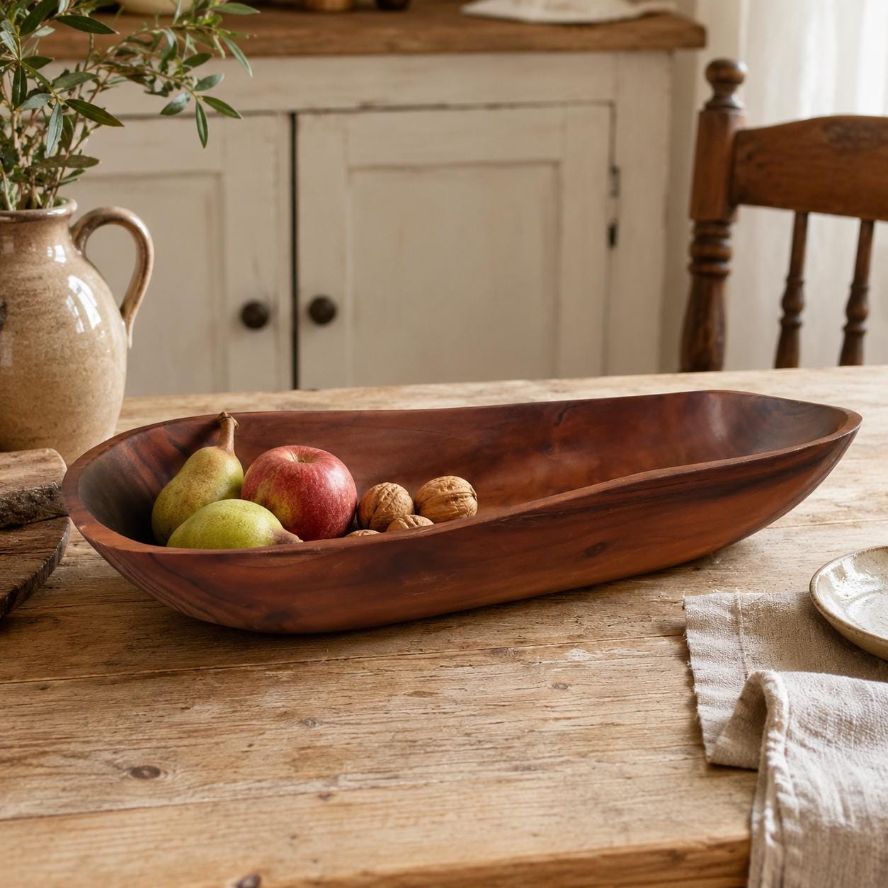 Handmade russian Olive Wood Bowl: Wooden Sculpture, Rustic Decor — image 7