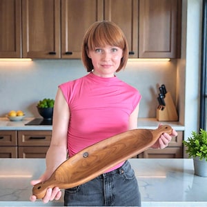 Handmade Wooden Serving Platter: Rustic Tapas Dish, Unique Tableware