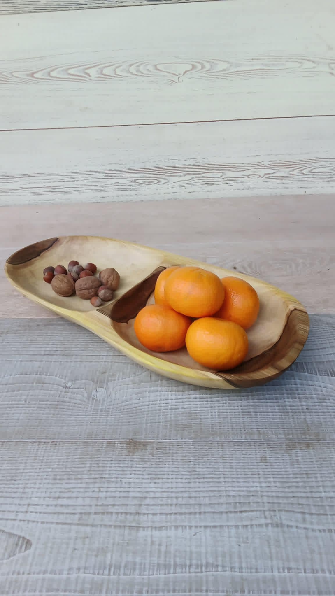 Hand Carved Wooden Bowl: Acacia Wood Serving Plate — image 2