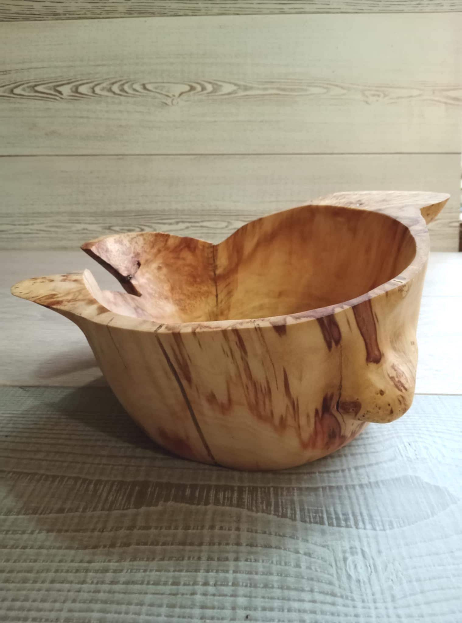 Handmade Burl Maple Wood Bowl: Rustic Farmhouse Decor — image 5