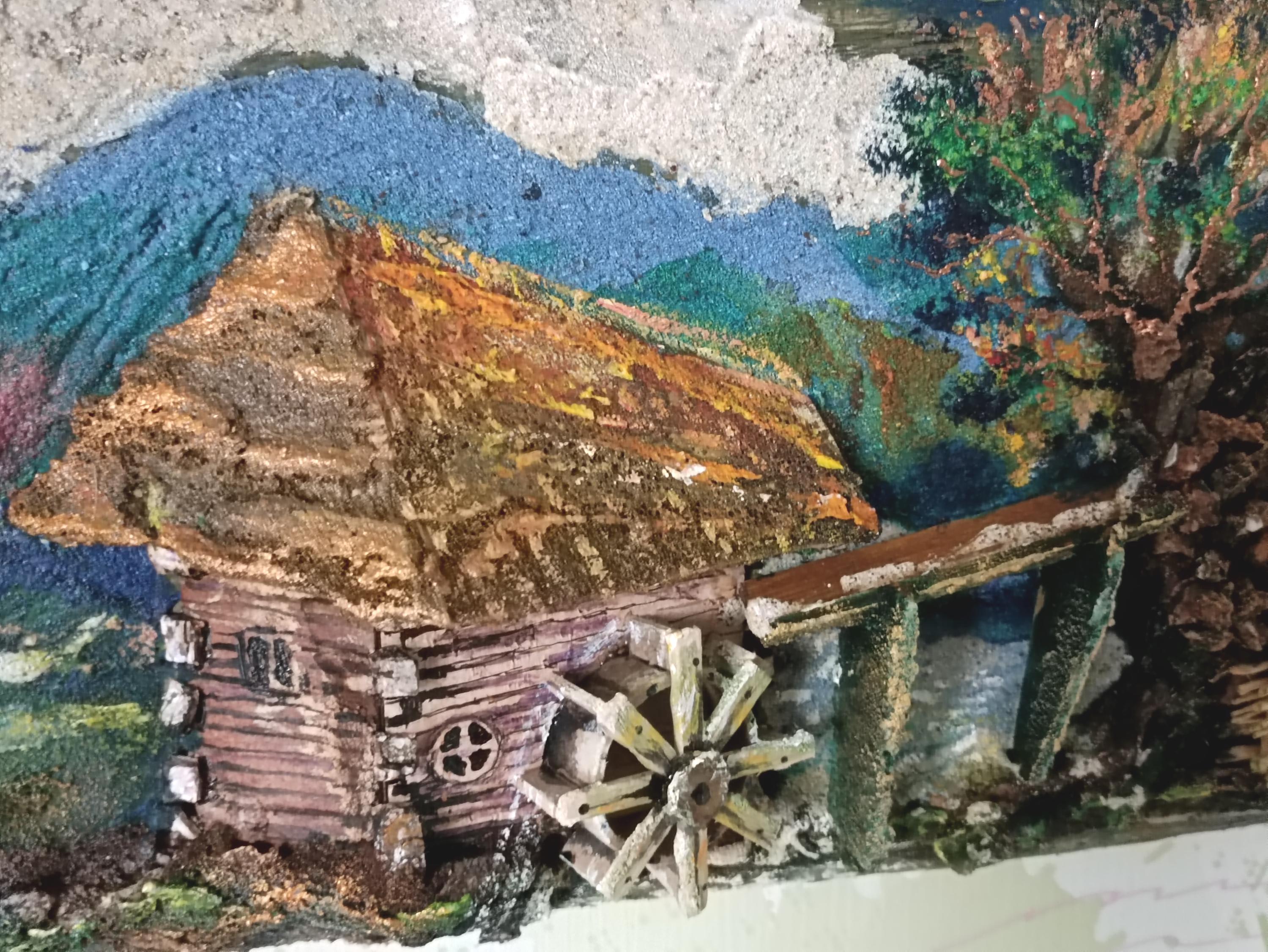 Rustic Countryside Landscape Wood Wall Art, Handmade 3D Wooden Wall Decor — image 9